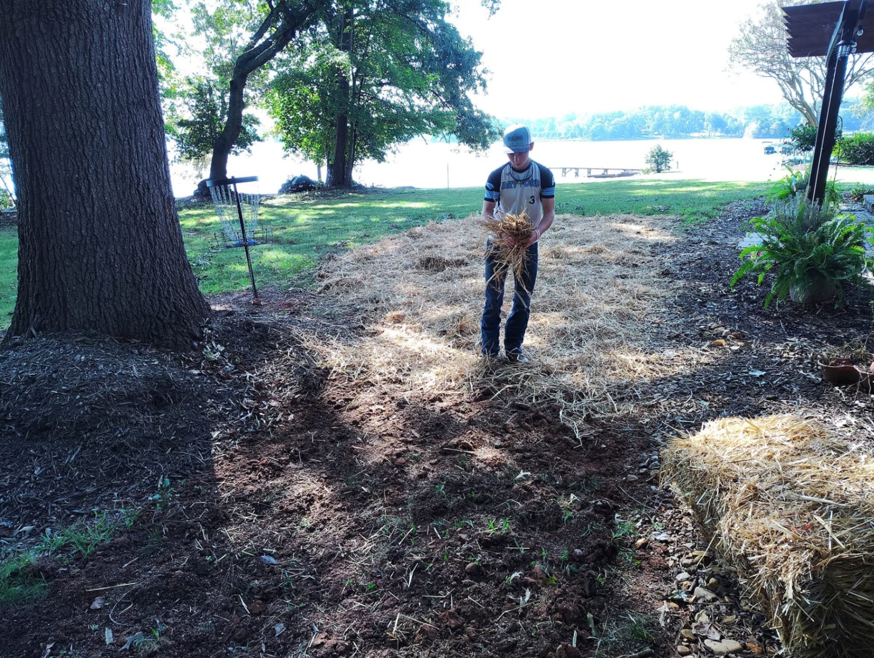 Bird Dog Lawn Care owner at work on a Lincoln County property